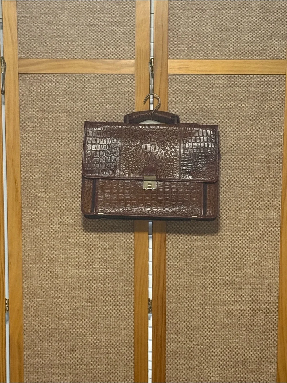Men's Brown Croc Briefcase